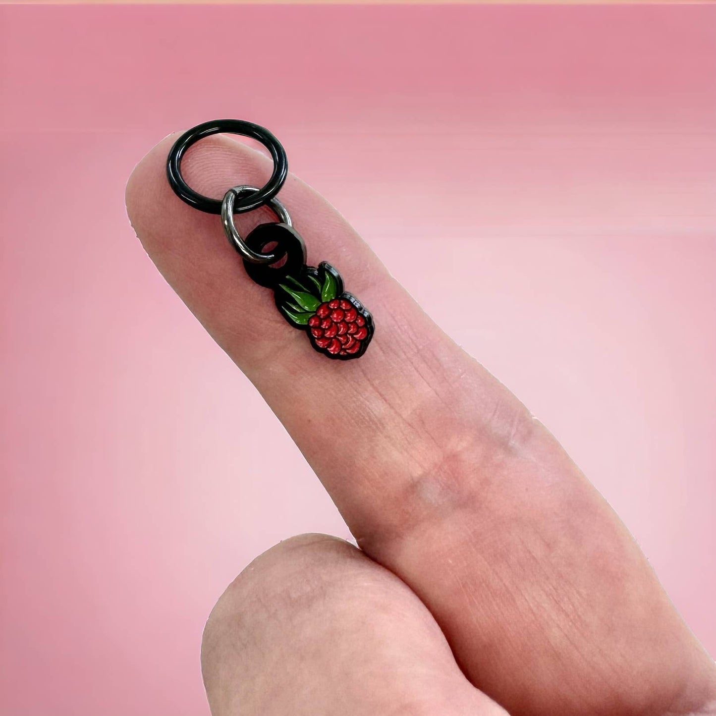 Raspberry stitch markers for knitting by  Firefly Notes