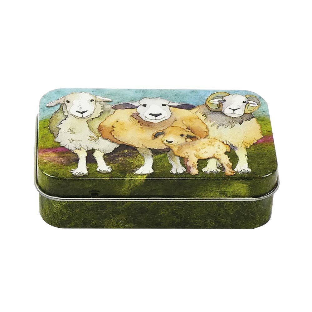 Felted Sheep Mini Rectangular Tin Emma Ball