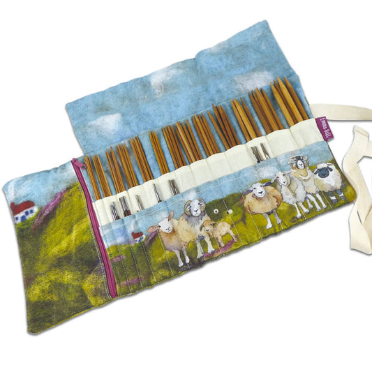 Felted Sheep Needle Wrap by Emma Ball