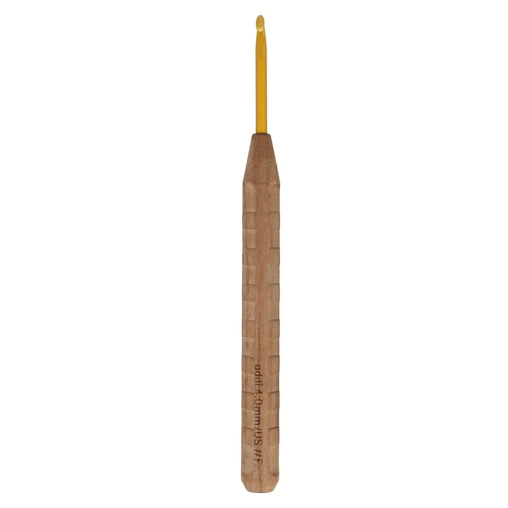 Addi Nature Walnut Gold Crochet hooks (16cm)