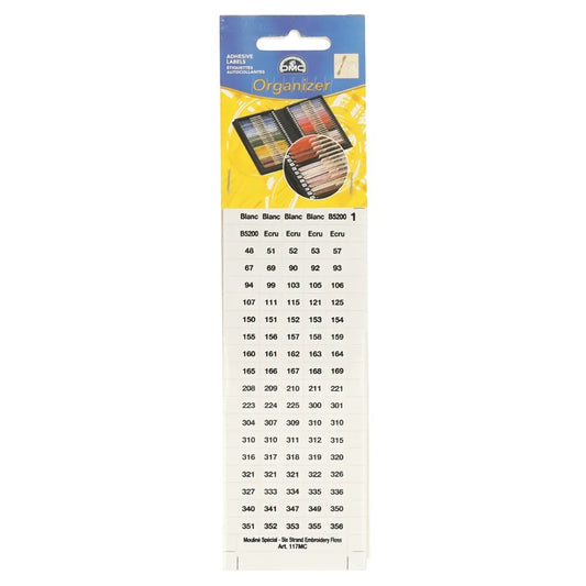 DMC adhesive organiser labels