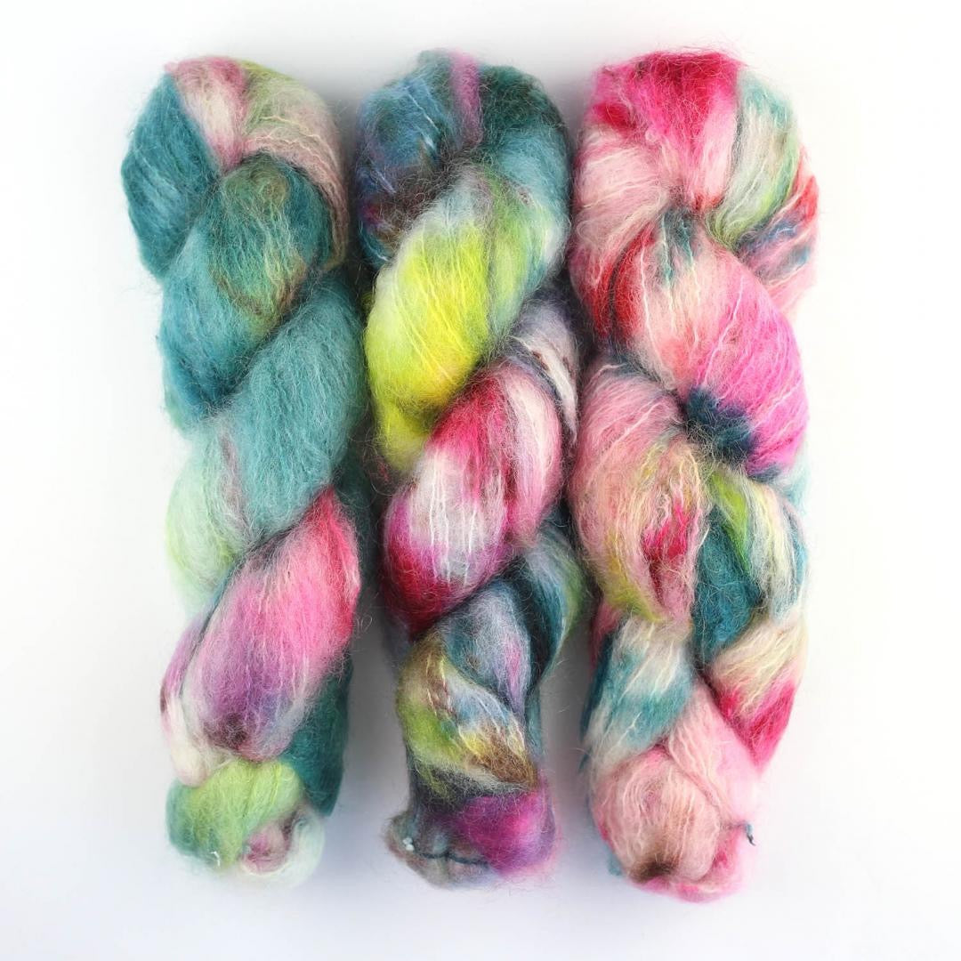 Cowgirl Blues Fluffy Mohair gradient hand dyed