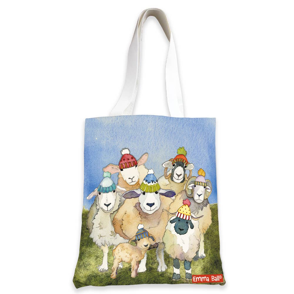 Happy Sheep . Tote Bag by Emma Ball