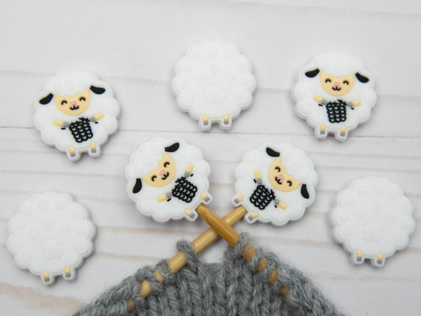 White Knitting Sheep | Stitch Stoppers - Fox and Pine