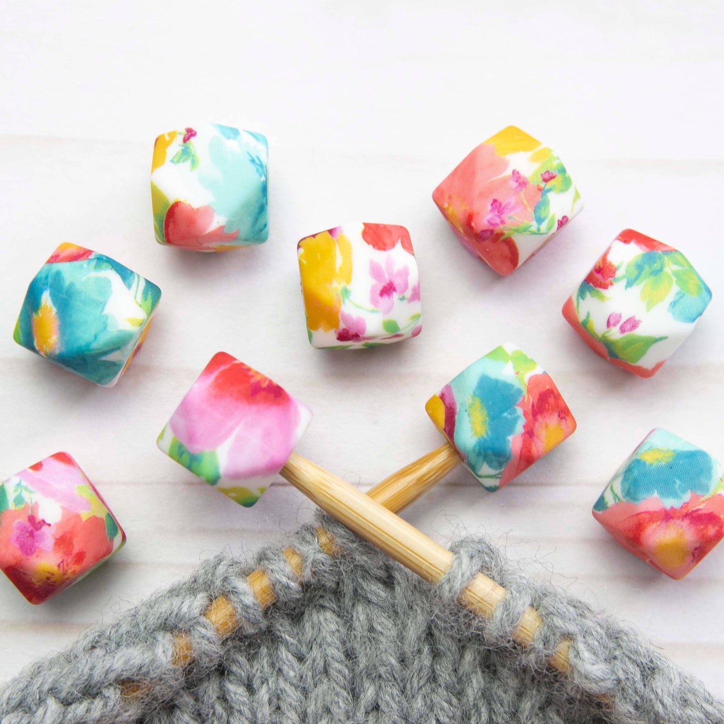 Spring Floral Hexagon | Stitch Stoppers - Fox and Pine