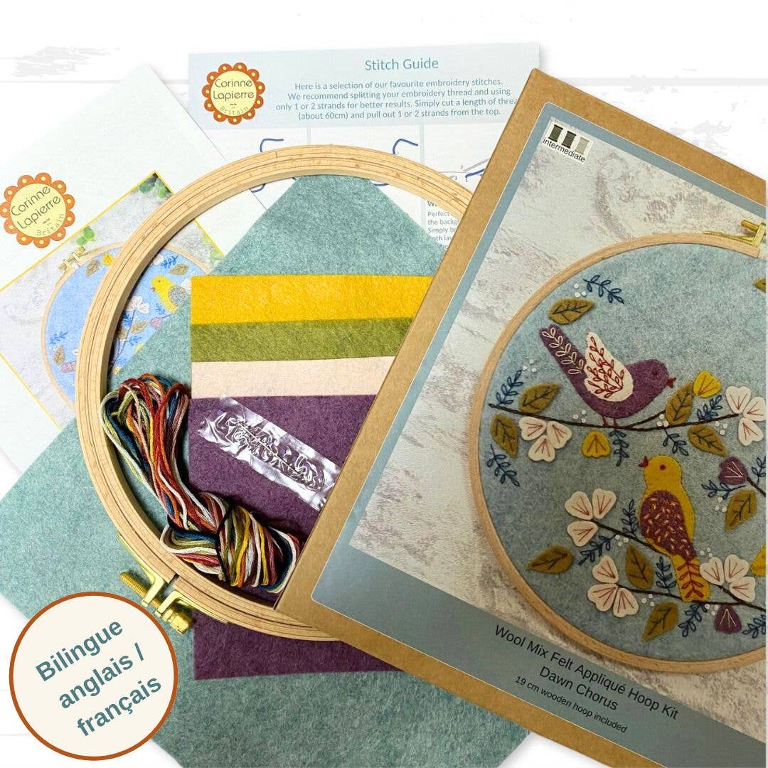 Dawn Chorus Appliqué Hoop Craft Kit by Corinne Lapierre