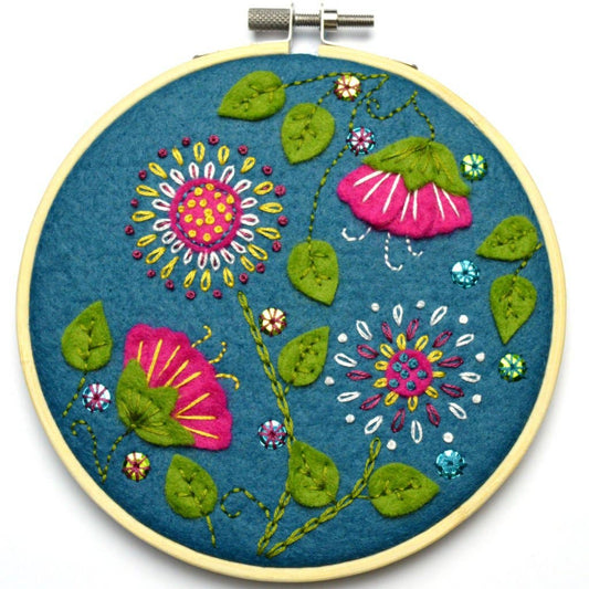 Tropical Flowers Appliqué Hoop Craft Kit by Corinne Lapierre