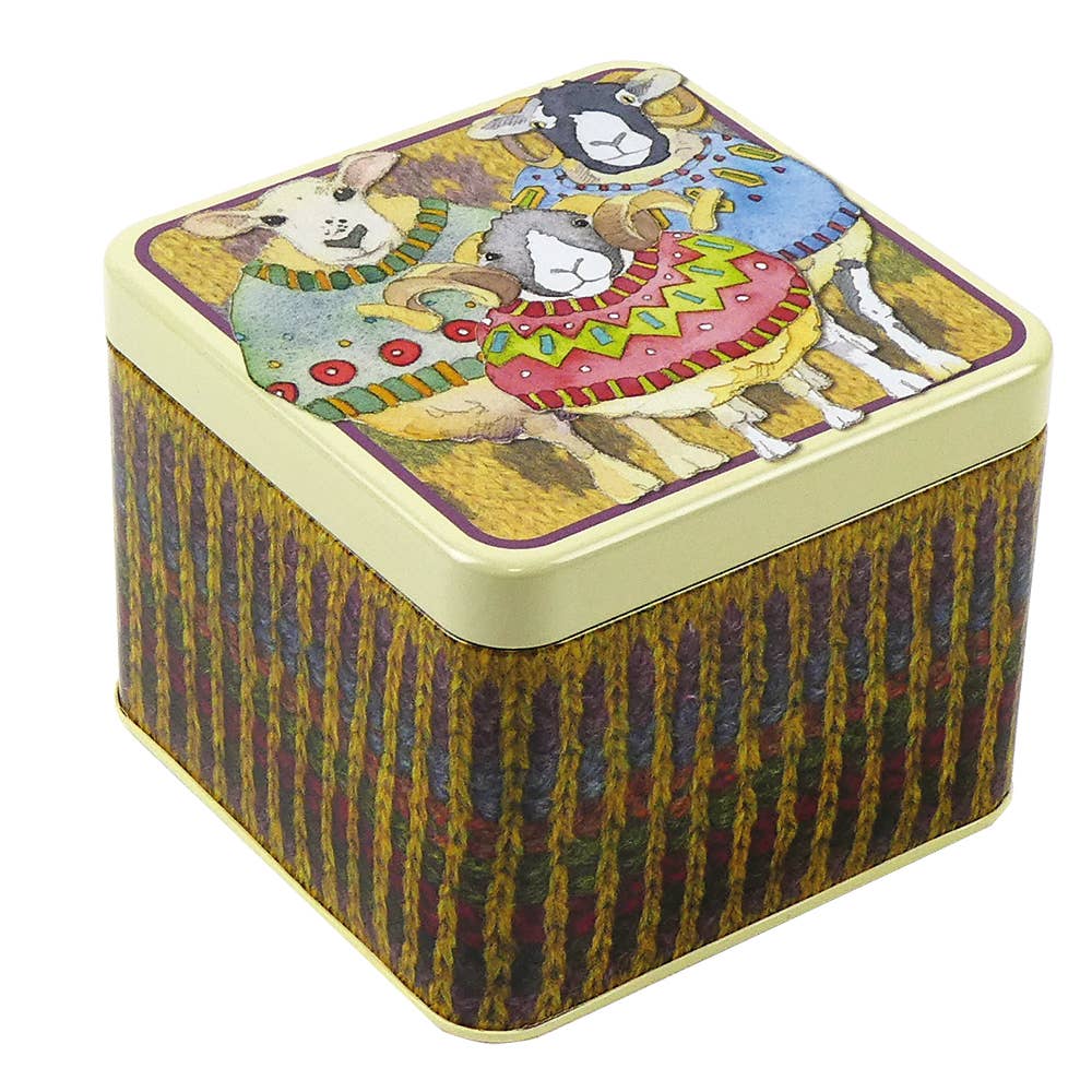 Sheep In Sweaters Small Square Tin - Emma Ball