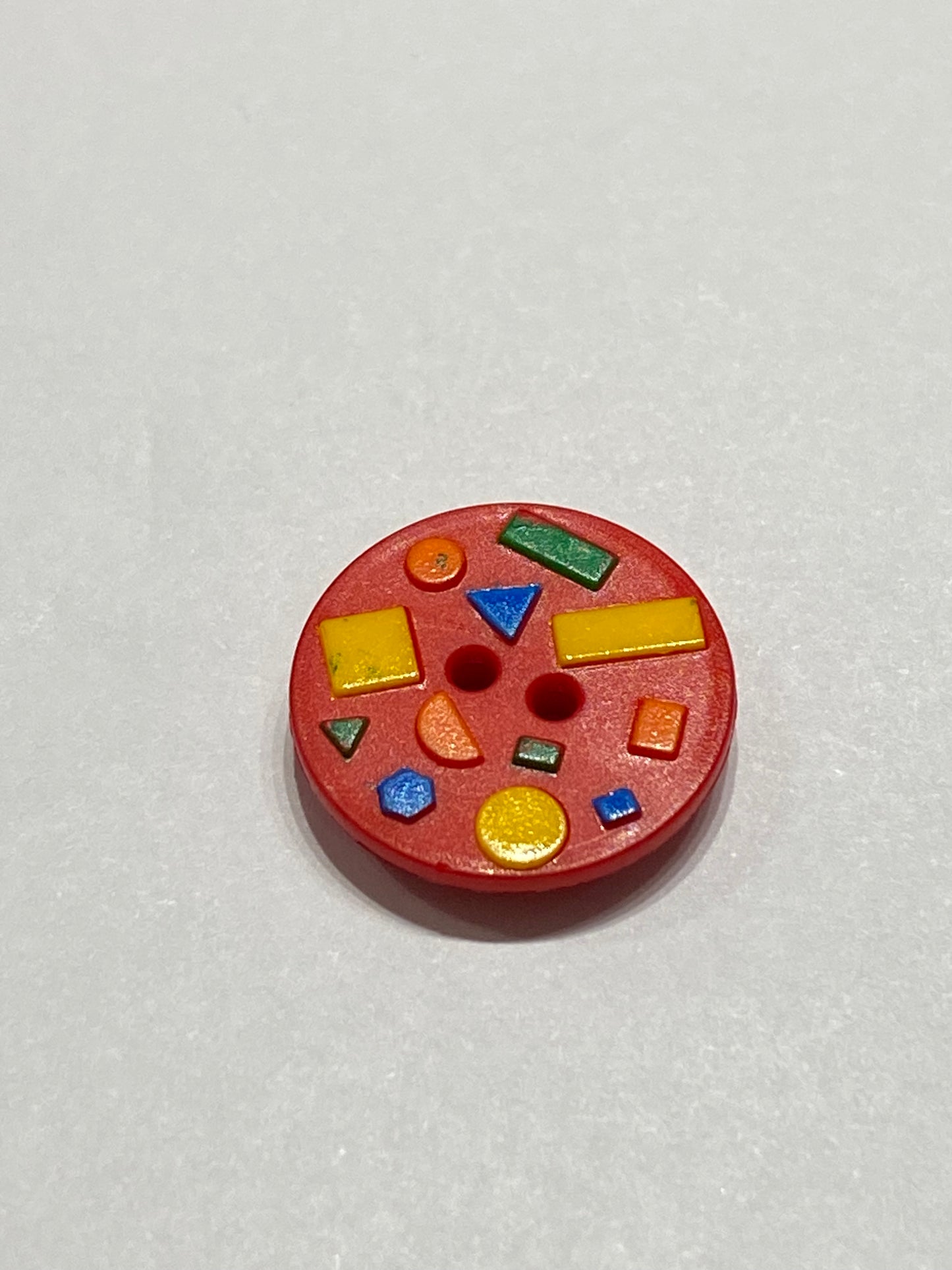 Dill button Red and multi coloured (15mm)