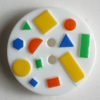 White background colourful Children's button (15mm)