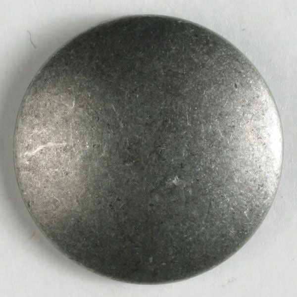 Full metal button with shank - antique tin (18mm)