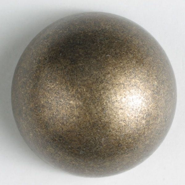 Metal button, semicircular with shank antique brass (20mm)