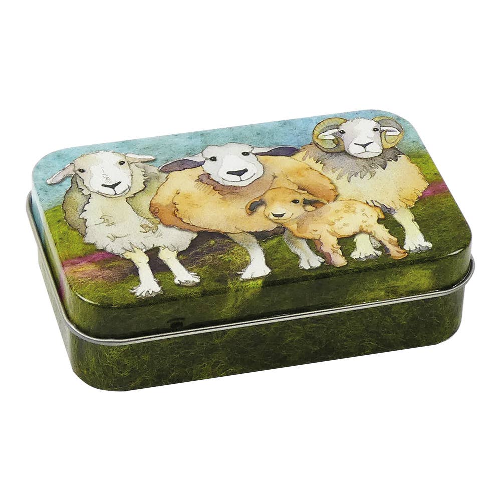 Felted Sheep Mini Rectangular Tin Emma Ball