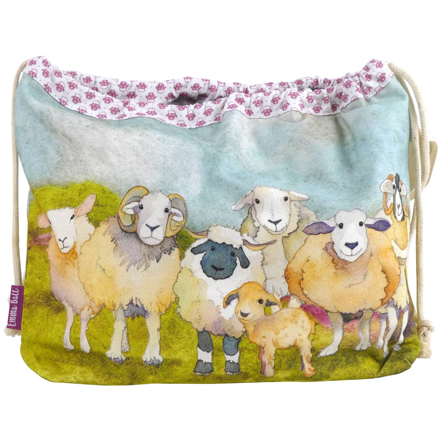 Felted Sheep Drawstring Bag Emma Ball