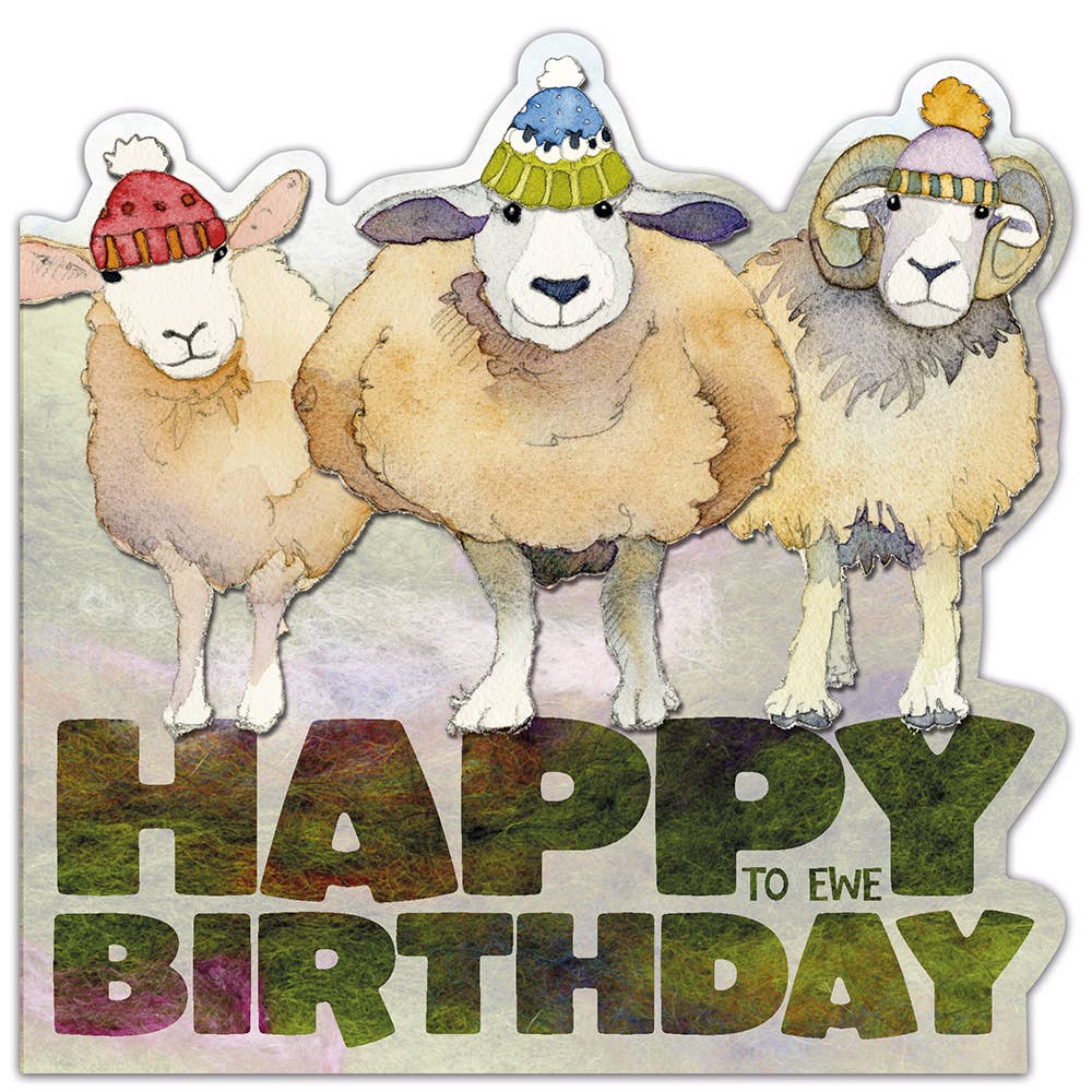 Happy Birthday Sheep . Die Cut Card - Emma Ball