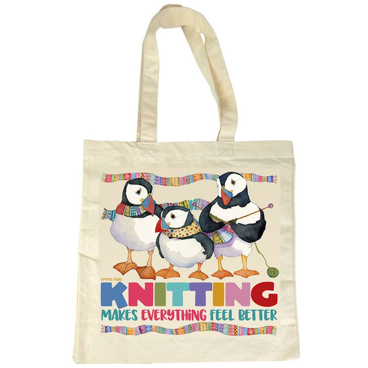Knitting makes everything Better - Project Cotton Canvas Bag